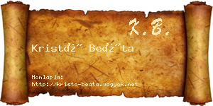 Kristó Beáta névjegykártya