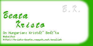 beata kristo business card